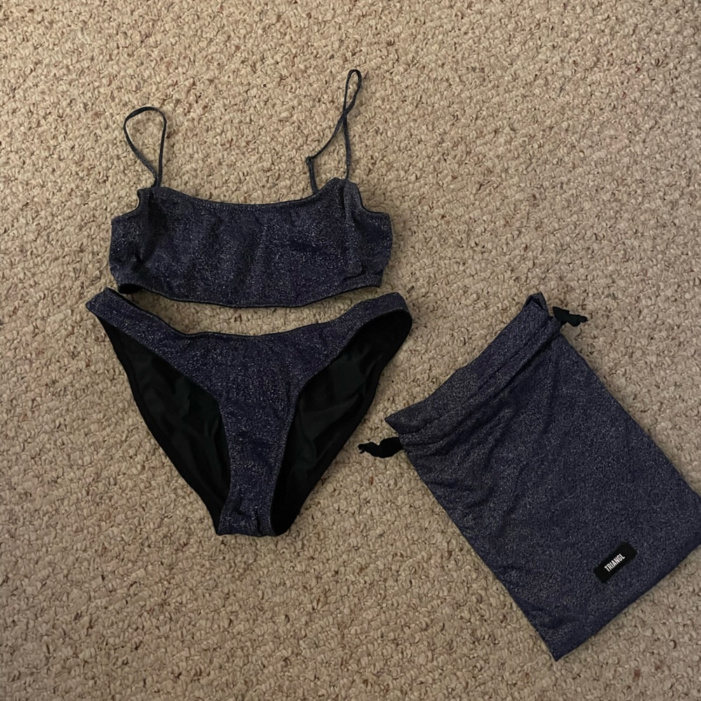 Triangl women’s medium navy blue sparkly bikini only worn once